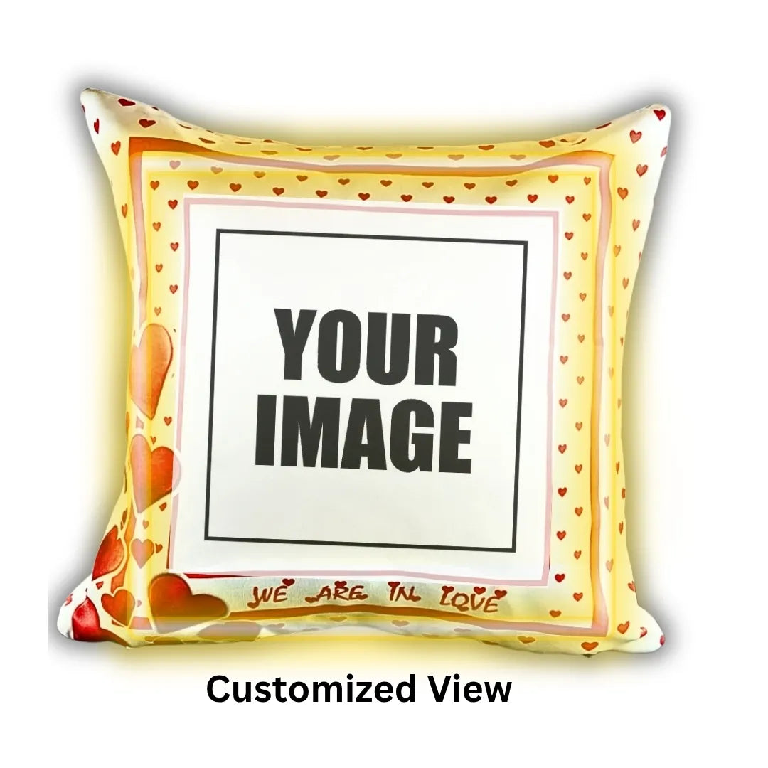 Personalized Heart Photo Cushion with Romantic Quote
