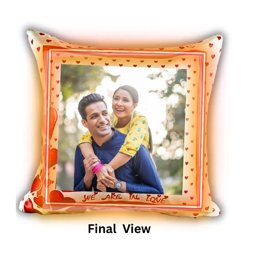 Personalized Heart Photo Cushion with Romantic Quote