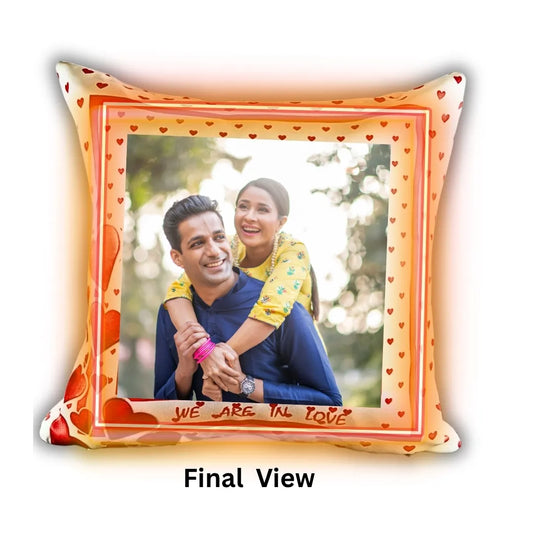 Personalized Heart Photo Cushion with Romantic Quote