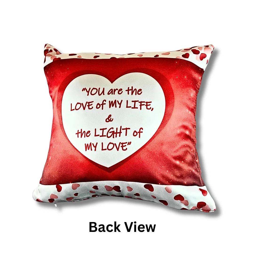 Personalized "Love of My Life" Heart Photo Cushion