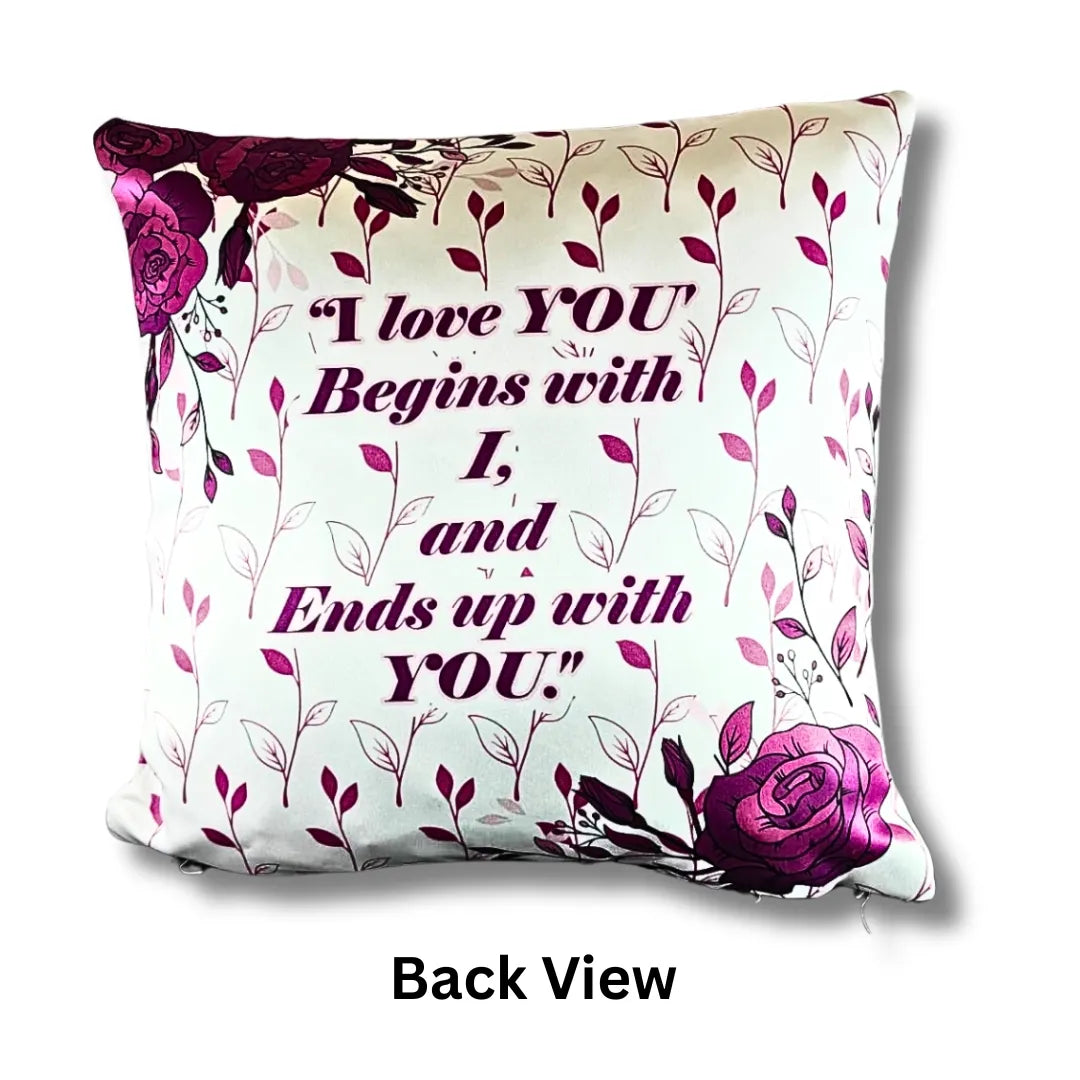 Personalized "I Love You" Heart Photo Cushion