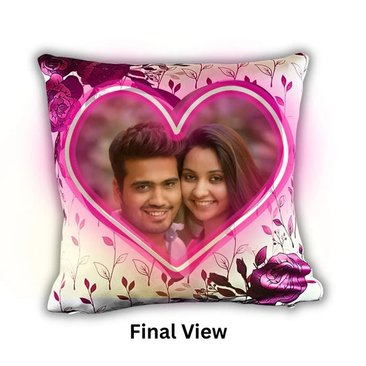 Personalized "I Love You" Heart Photo Cushion
