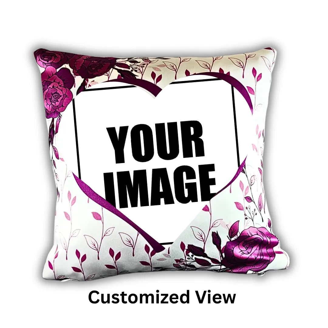 Personalized "I Love You" Heart Photo Cushion
