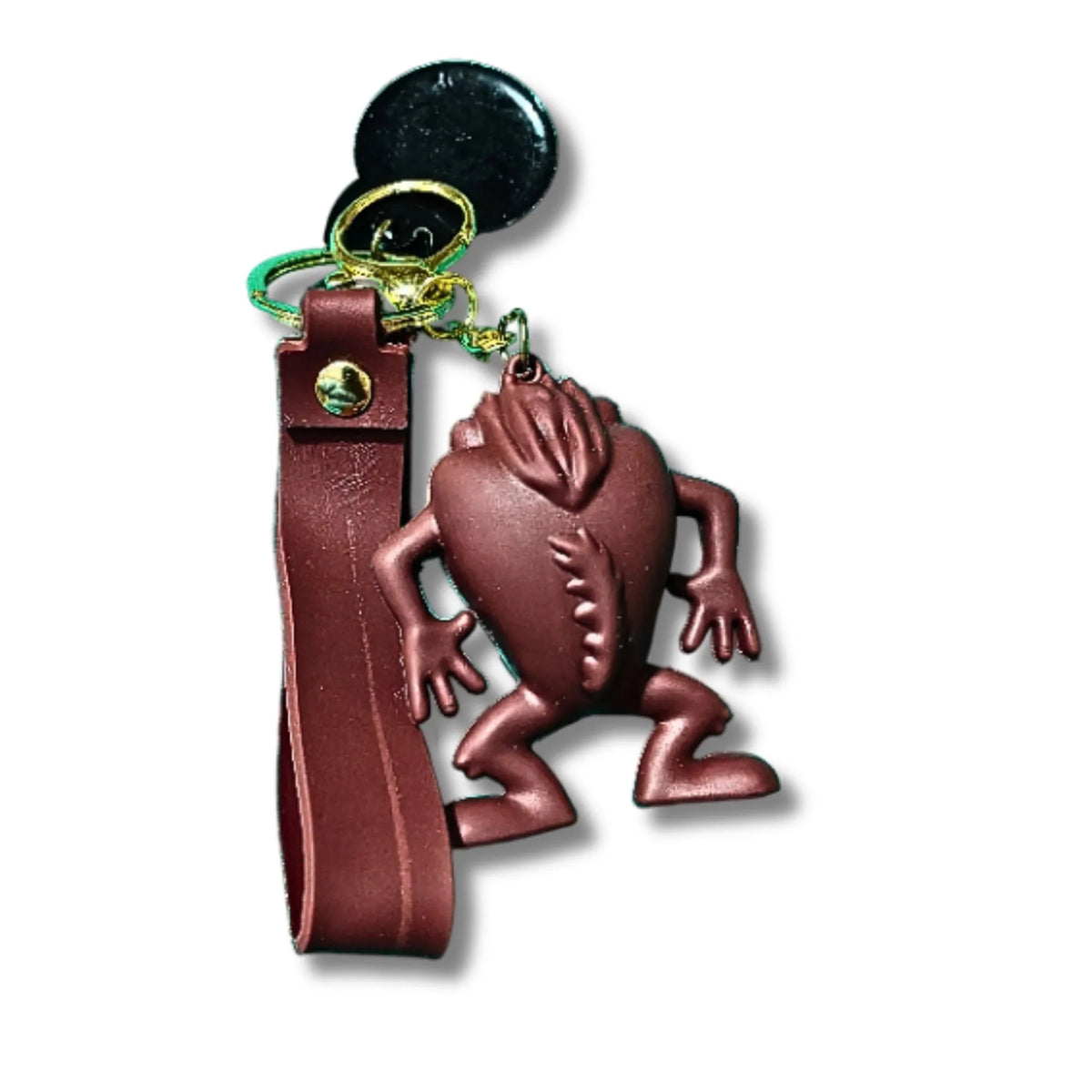 Cute Cartoon Monster Keychain with “ACME” Style Strap