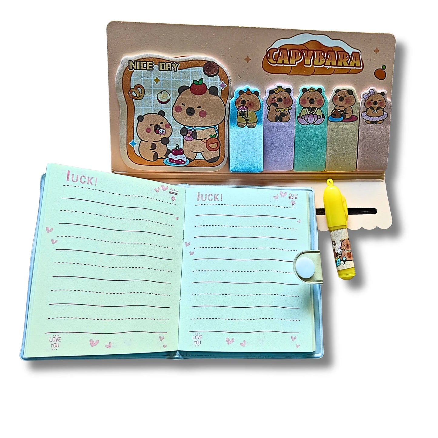 Cute Diary Gift Set with Mini Pen & Sticky Notes | Perfect Birthday Gift & Return Gift for Girls & Stationery Lovers