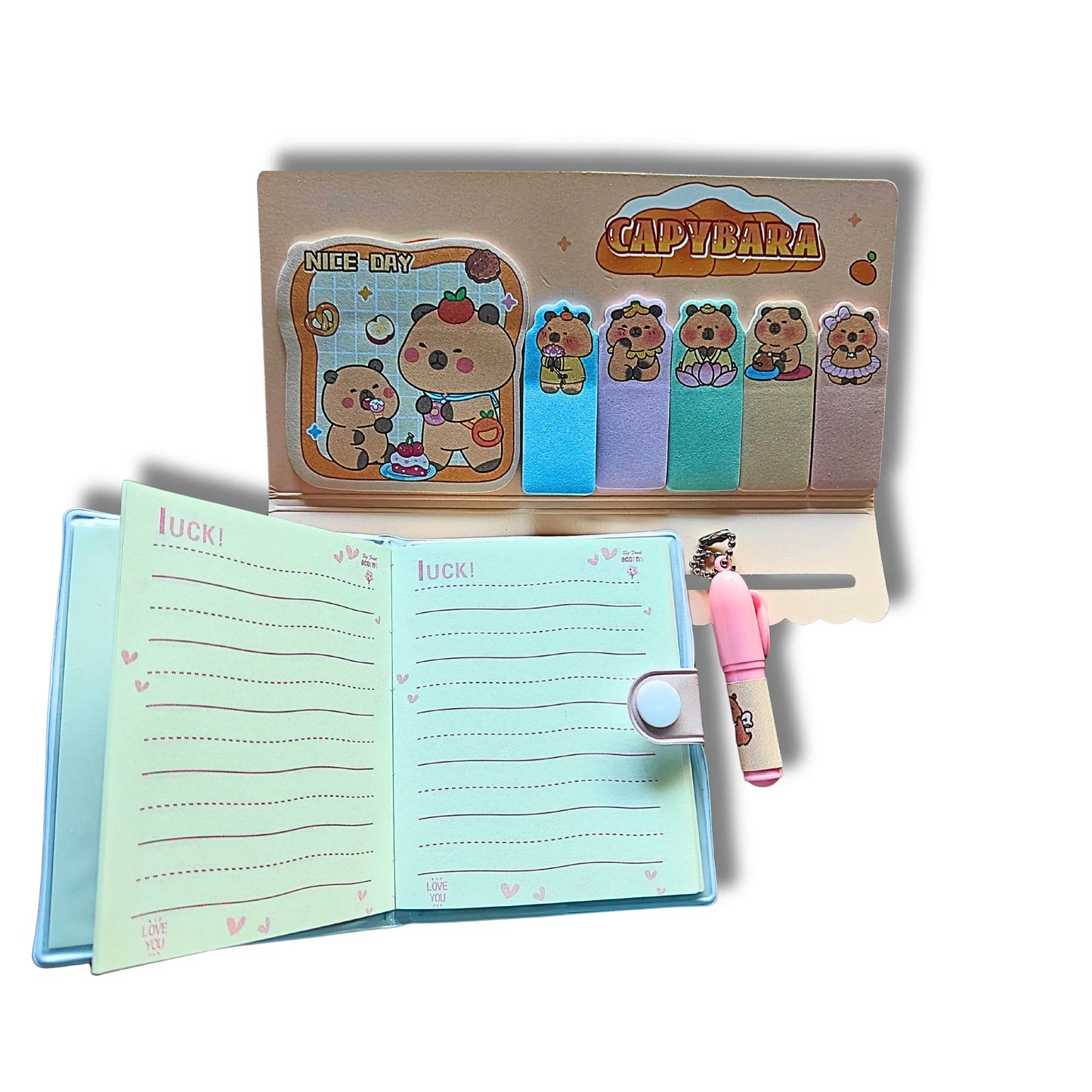 Cute Diary Gift Set with Mini Pen & Sticky Notes | Perfect Birthday Gift & Return Gift for Girls & Stationery Lovers