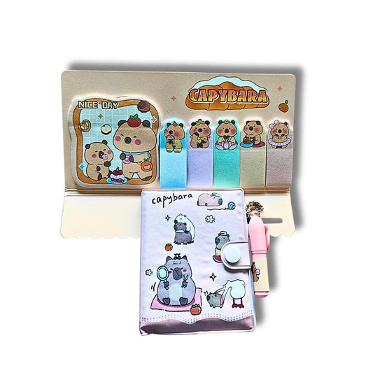 Cute Diary Gift Set with Mini Pen & Sticky Notes | Perfect Birthday Gift & Return Gift for Girls & Stationery Lovers