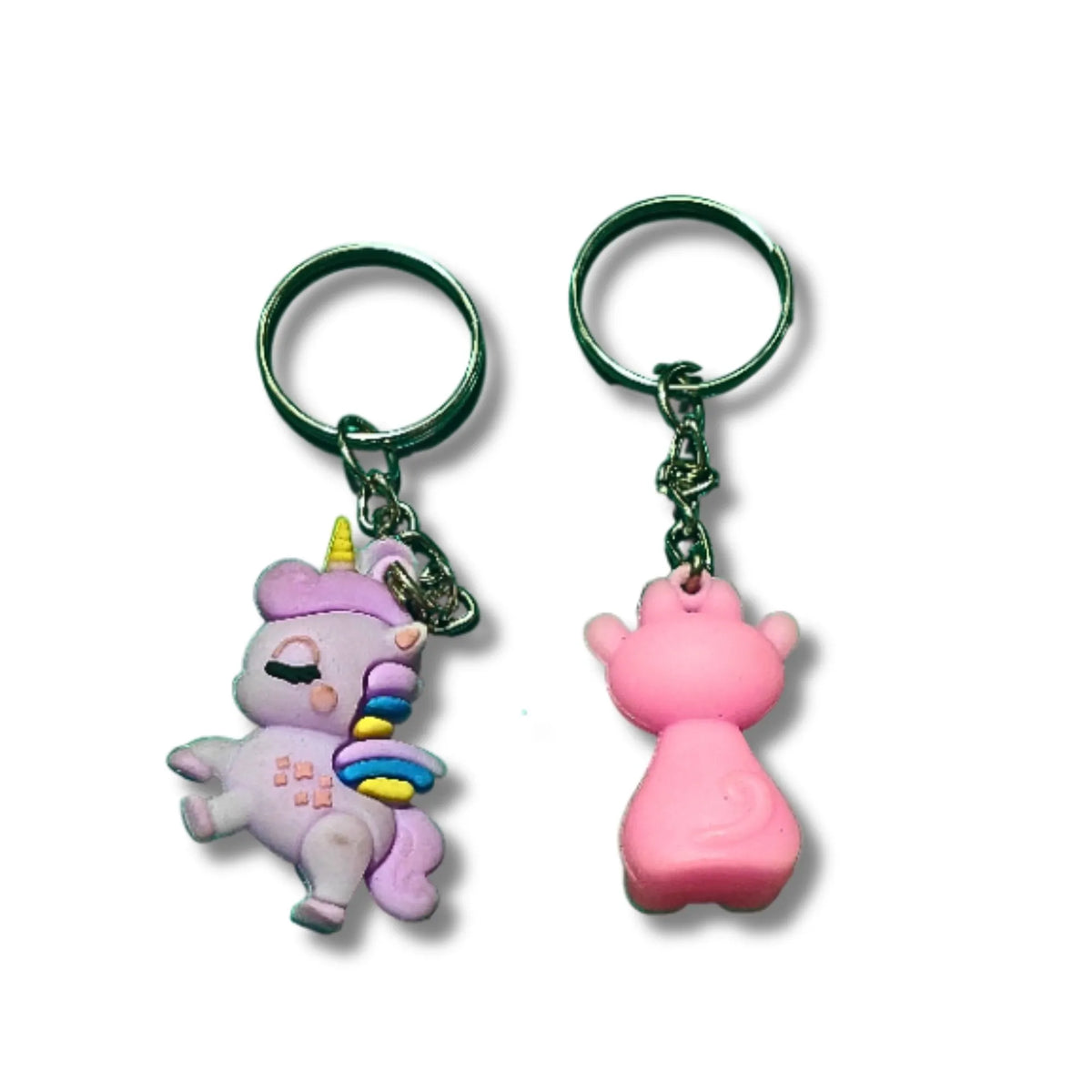 Cute Fantasy Character Keychain Set – Unicorn & Pink Character Charm Keyrings for Bags & Backpacks