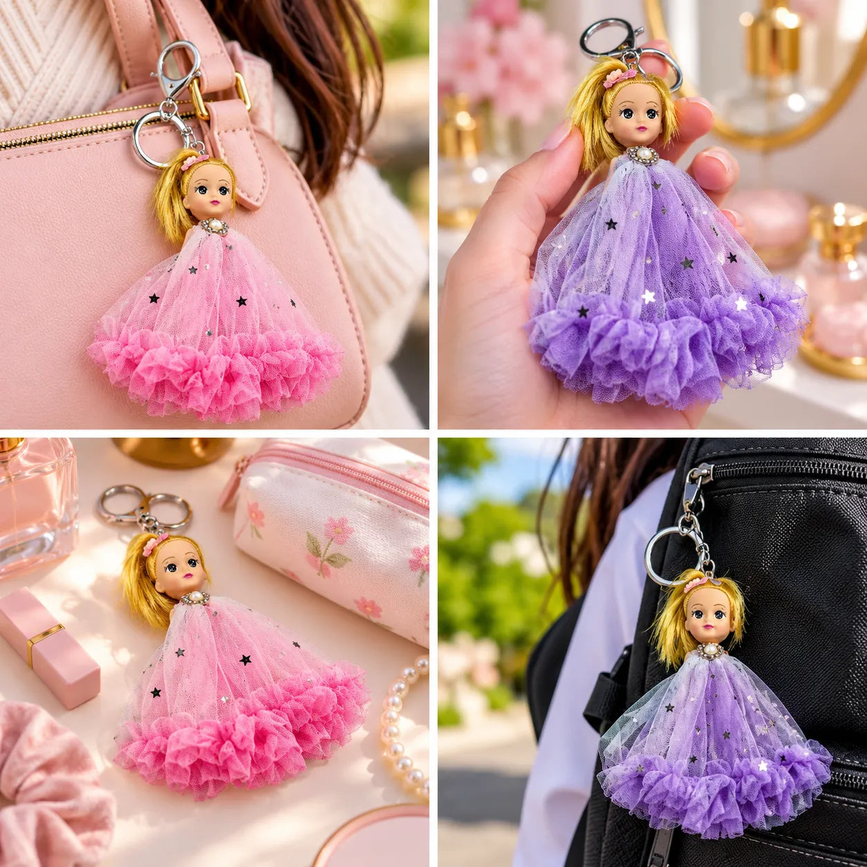 Cute Fashion Doll Keychain – 3 Variants