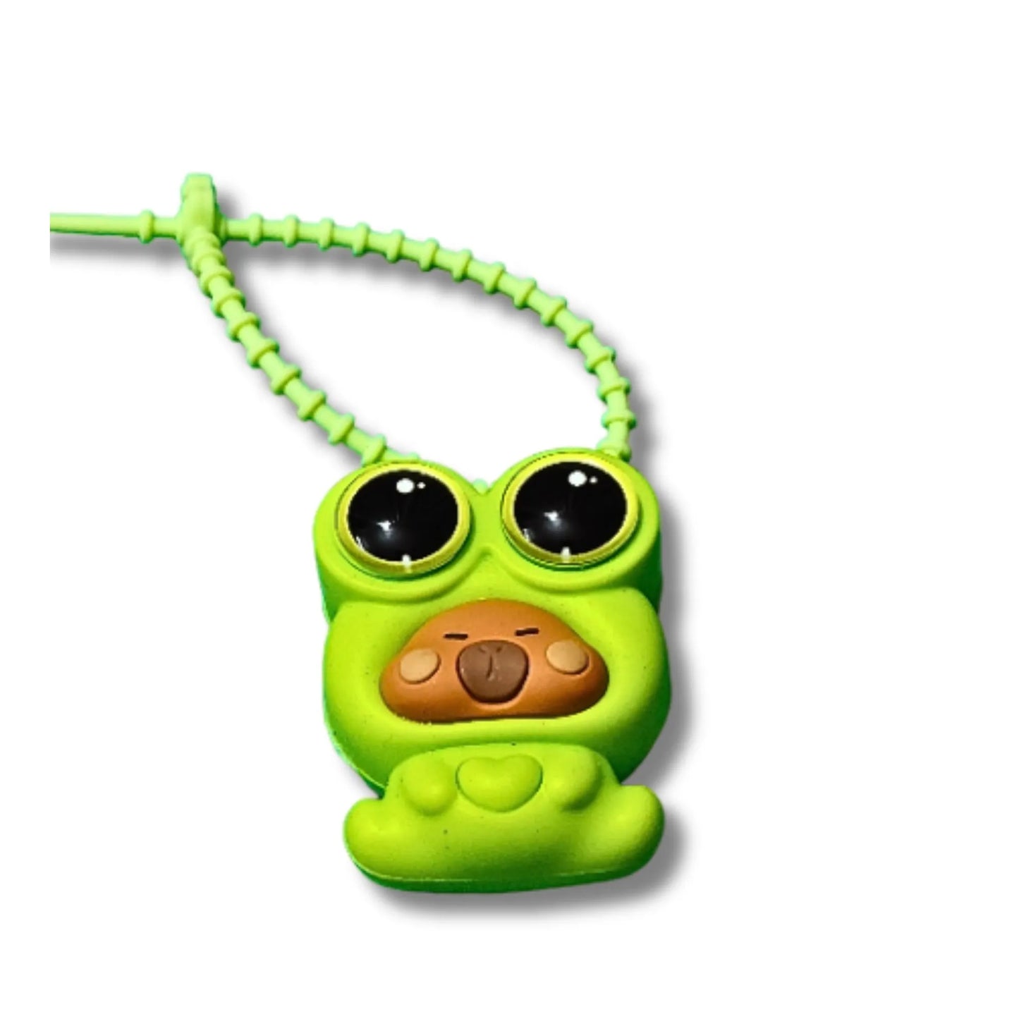 Cute Green Pop Eye Character Bag Charm – 3 Face Color Variants with Fun Pop-Up Eyes