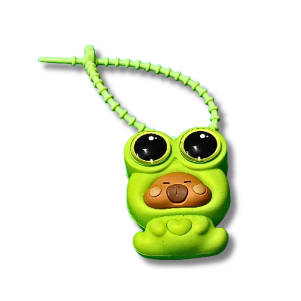 Cute Green Pop Eye Character Bag Charm – 3 Face Color Variants with Fun Pop-Up Eyes