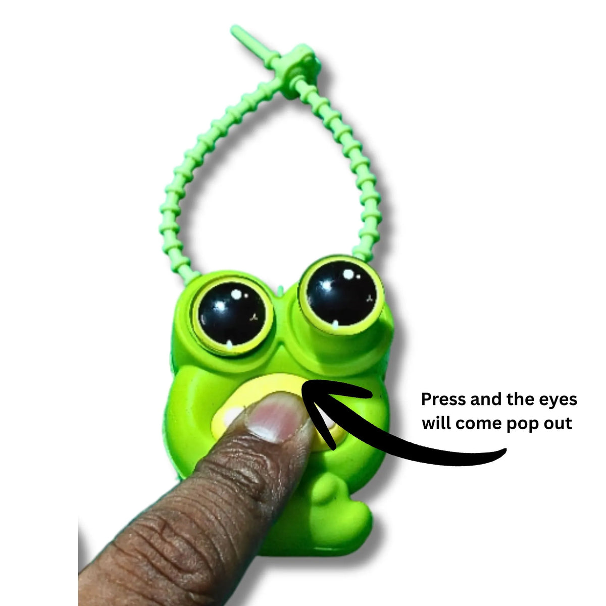 Cute Green Pop Eye Character Bag Charm – 3 Face Color Variants with Fun Pop-Up Eyes