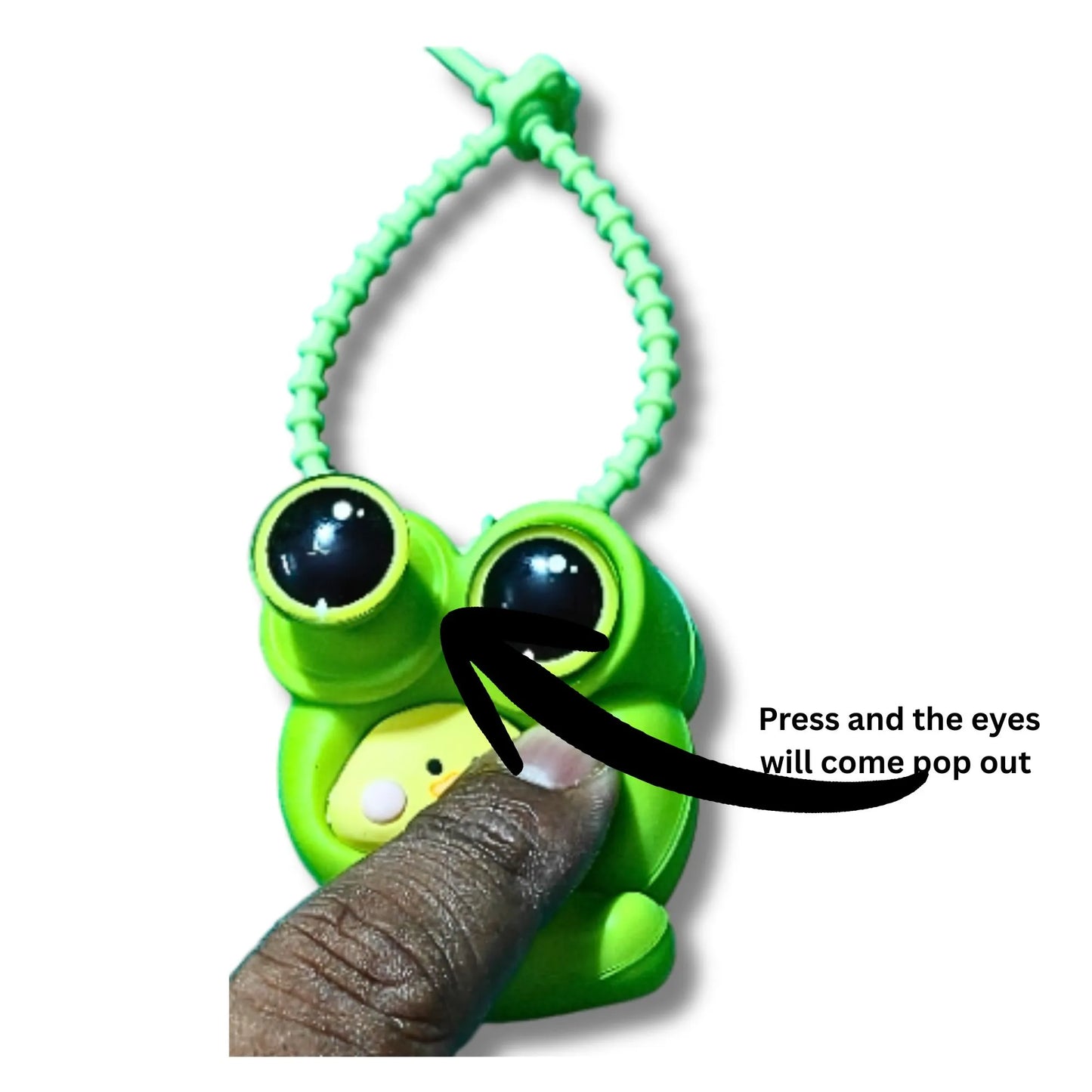 Cute Green Pop Eye Character Bag Charm – 3 Face Color Variants with Fun Pop-Up Eyes