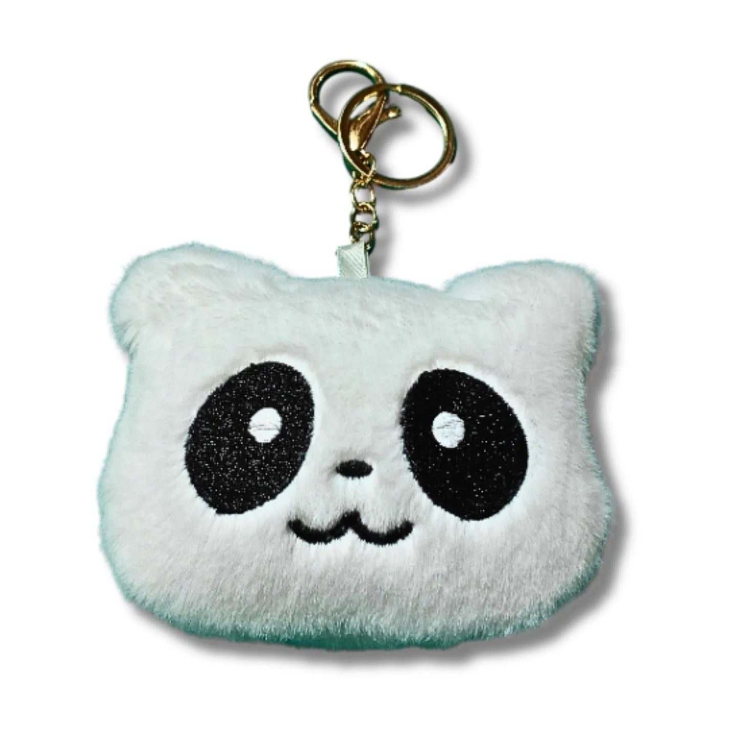 Cute Mint Panda Mirror Keychain | 2-in-1 Plush Keychain