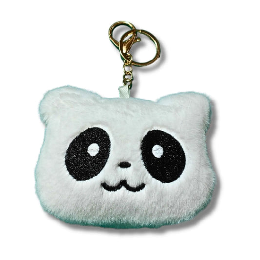 Cute Mint Panda Mirror Keychain | 2-in-1 Plush Keychain