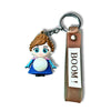 Cute Princess Character Keychain with Brown Strap | Doll Keyring