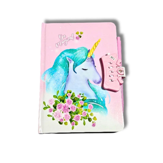 Cute Unicorn Diary Notebook with Lock Closure & Pen for Girls