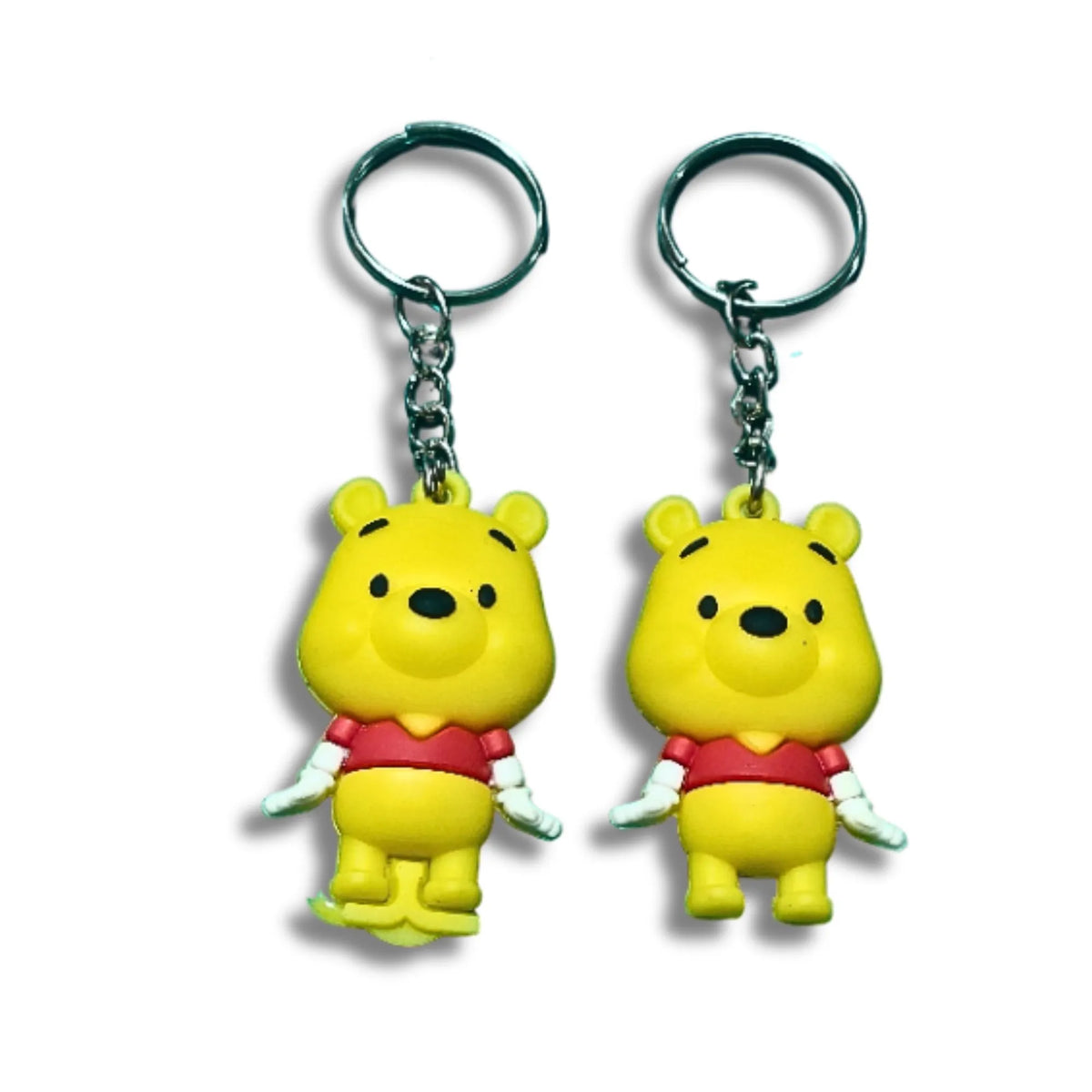 Cute Yellow Bear Character Keychain Set of 2 – Cartoon Keyrings for Bags, Backpacks & Keys