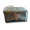 Cute Bunny Cartoon Pencil Pouch for Kids | Blue Stripe Zipper Pencil Case | Waterproof Stationery Organizer for School Girls & Boys