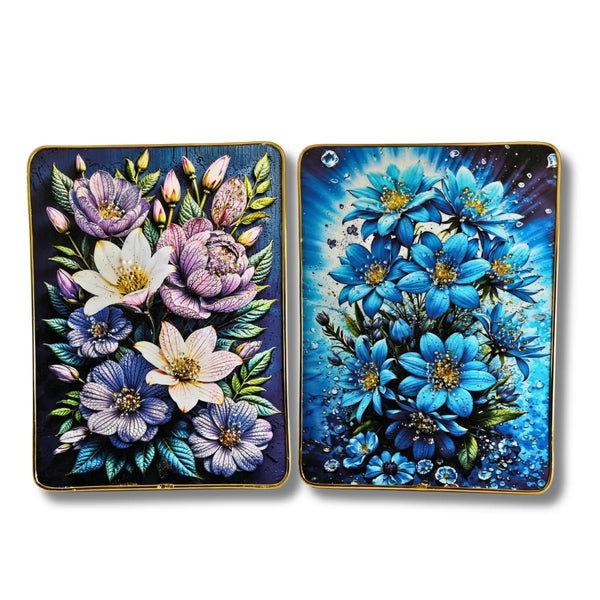 2-Pack Decorative Art Plaque Set | Vibrant Floral Collection