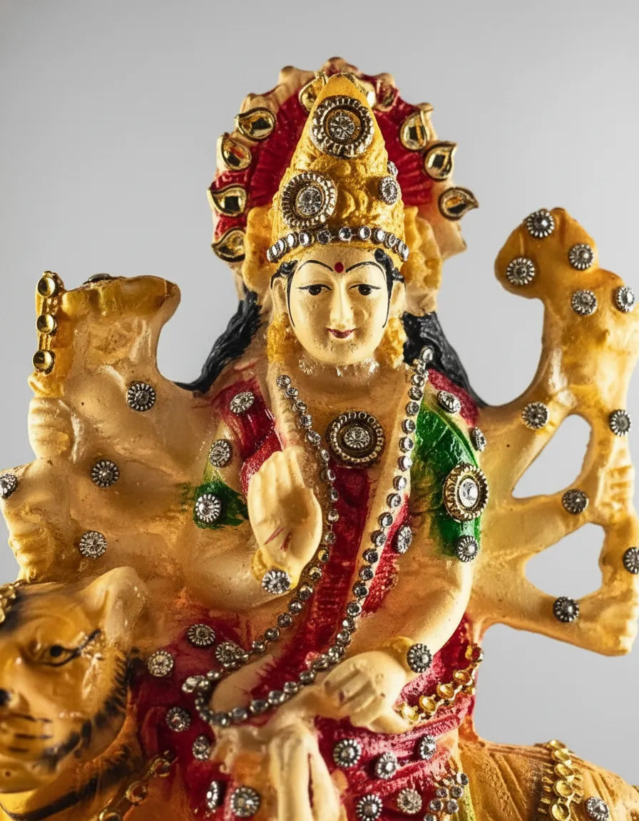 Decorative Maa Durga Shakti Murti with Lion – 23 cm