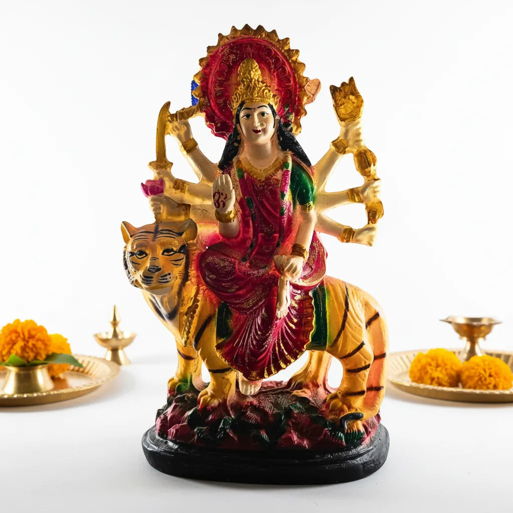 Divine Maa Durga Murti with Tiger – 40 cm | Traditional Decorative Idol for Home Temple & Décor