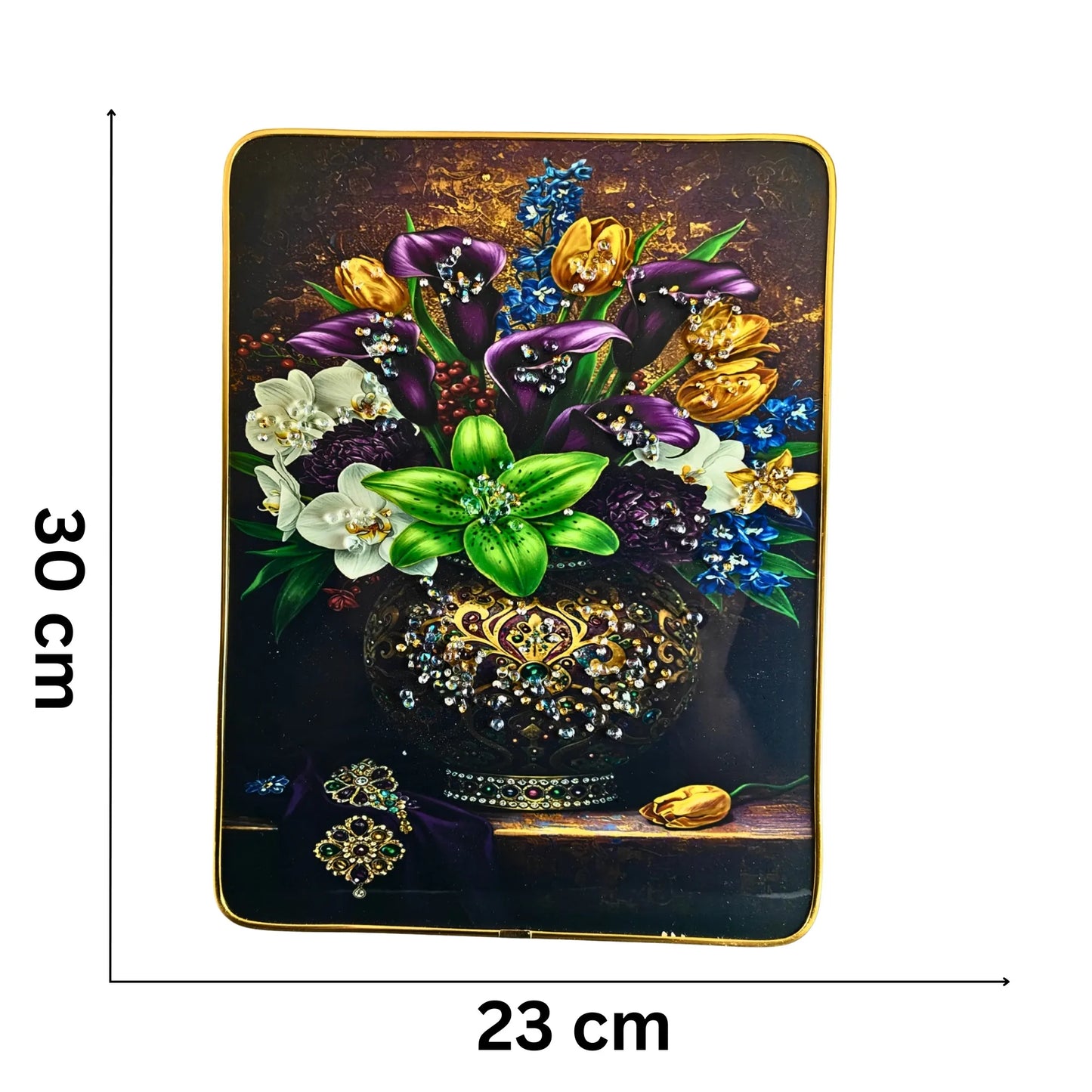 Artisanal Jewel-Encrusted Porcelain Plates (Set of 2) | premium decorative wall plaques