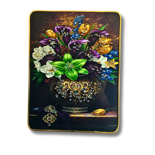 Artisanal Jewel-Encrusted Porcelain Plates (Set of 2) | premium decorative wall plaques