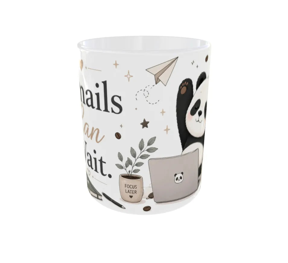 Emails Can Wait Panda Ceramic Coffee Mug