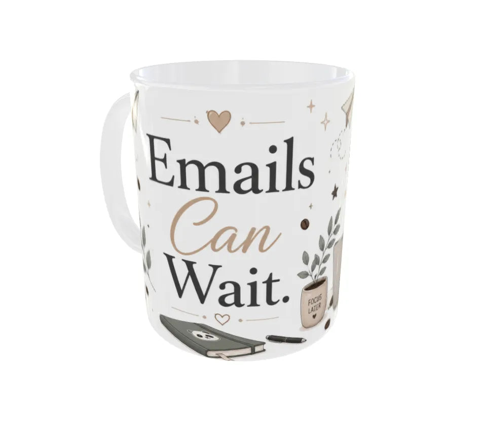 Emails Can Wait Panda Ceramic Coffee Mug