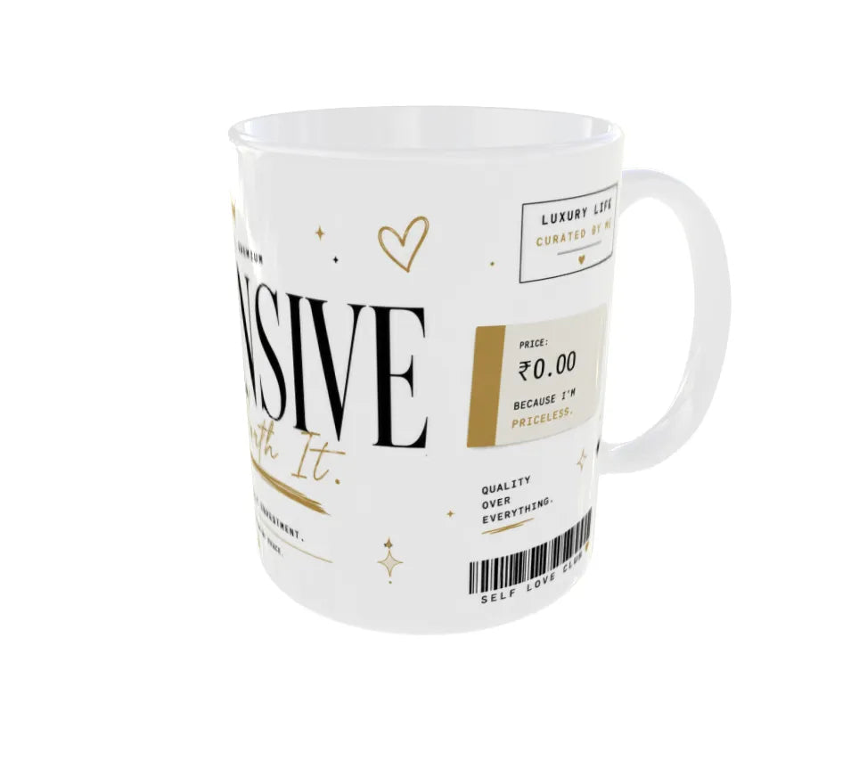  Side view highlighting luxury life labels, barcode illustration, hearts, stars, and premium motivational design.
