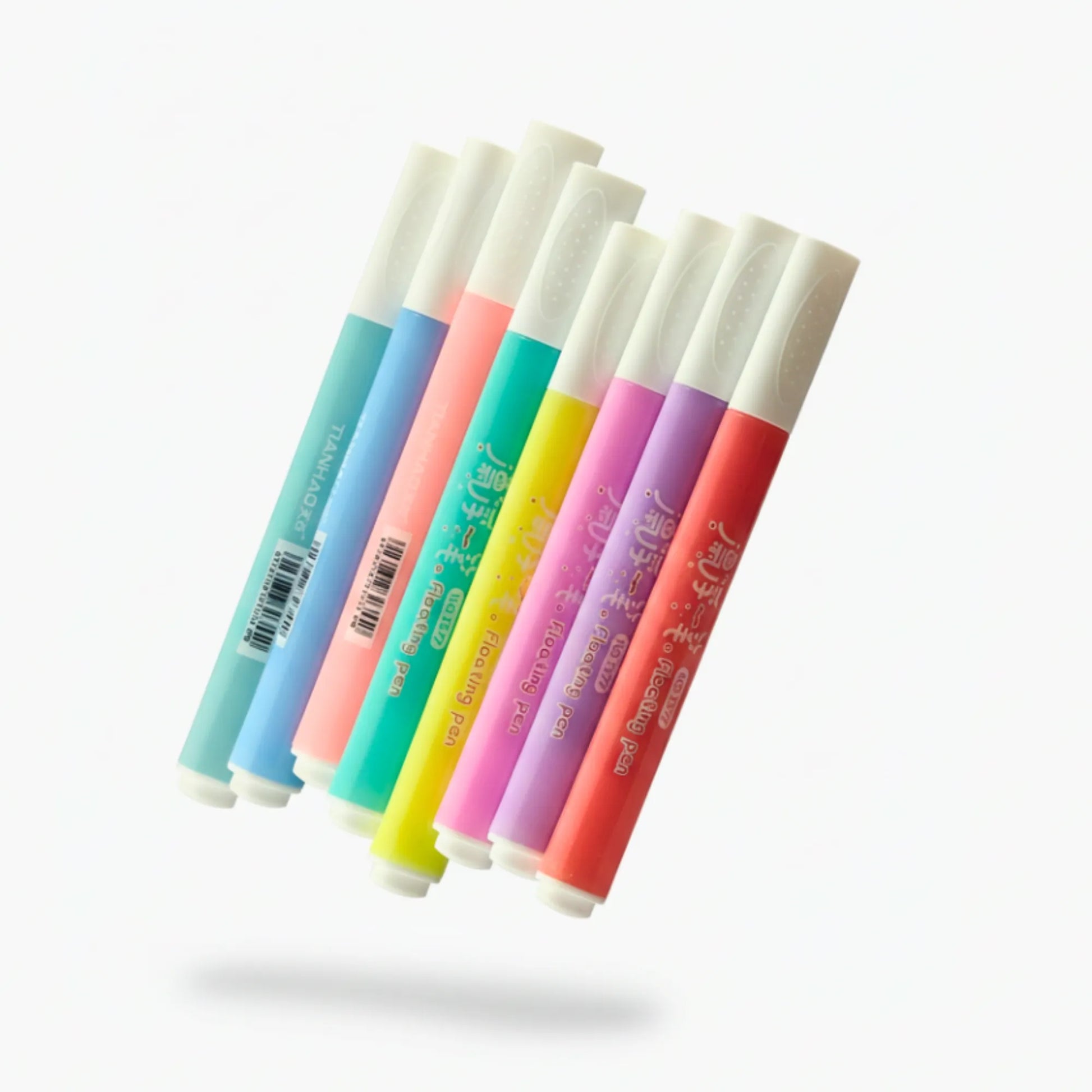 Set of colorful markers on a white background