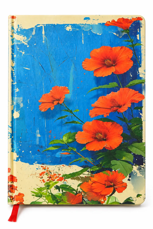 Floral Bloom Hard Cover Ruled Diary – 16 × 21 cm
