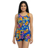 Women’s Floral Printed Sleeveless Swim Costume (XXL)