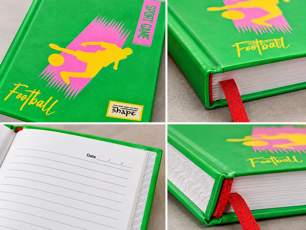 Football Sports Game Hardcover Ruled Notebook – Green | 192 Pages