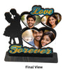 Forever Love Personalized Couple Photo Frame- Wooden Tabletop Romantic Gift for Couple, Anniversary, Wedding
