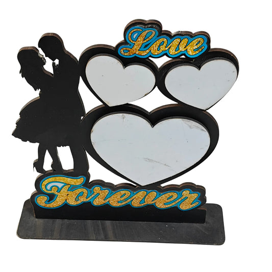 Forever Love Personalized Couple Photo Frame- Wooden Tabletop Romantic Gift for Couple, Anniversary, Wedding