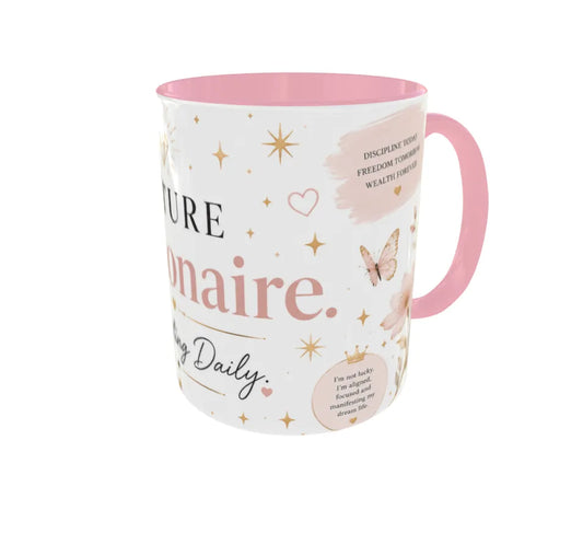 Future Millionaire Manifesting Daily Pink Ceramic Mug