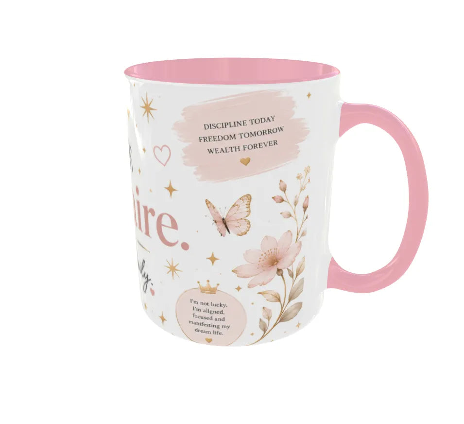Future Millionaire Manifesting Daily Pink Ceramic Mug
