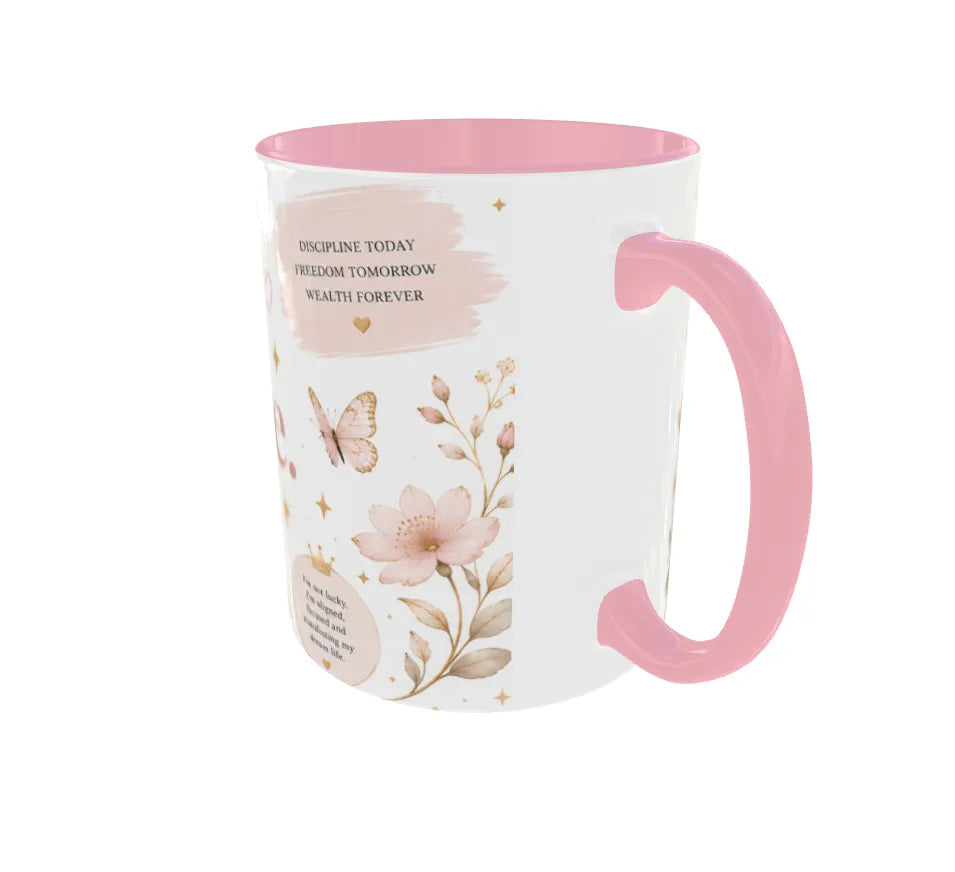 Future Millionaire Manifesting Daily Pink Ceramic Mug