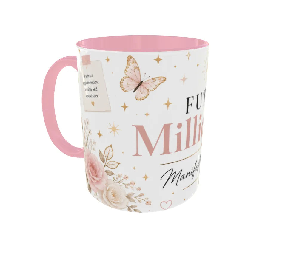 Future Millionaire Manifesting Daily Pink Ceramic Mug