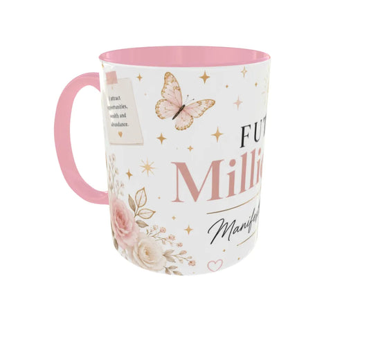 Future Millionaire Manifesting Daily Pink Ceramic Mug