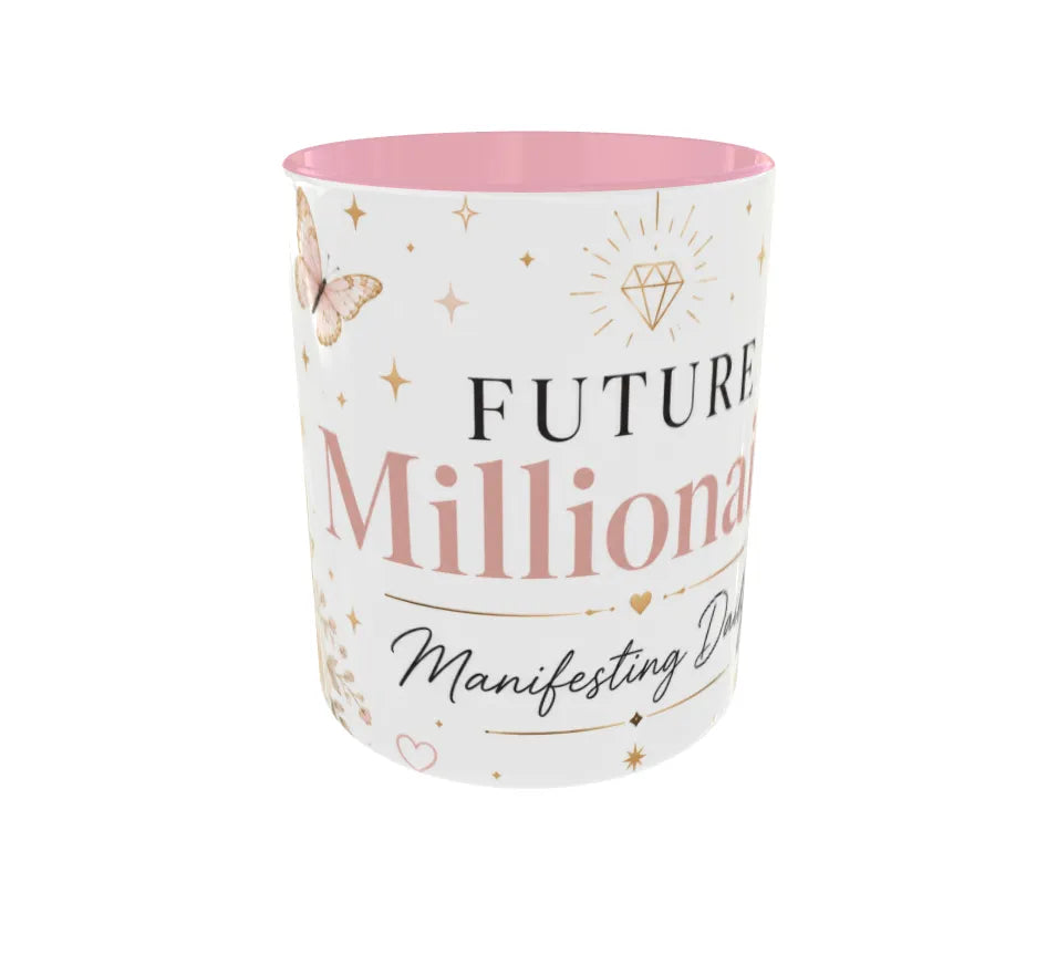 Future Millionaire Manifesting Daily Pink Ceramic Mug