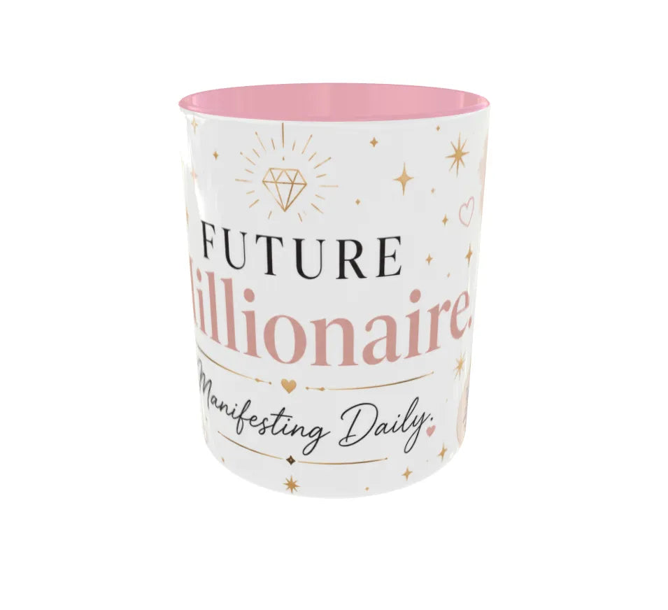 Future Millionaire Manifesting Daily Pink Ceramic Mug