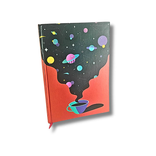 Galaxy Coffee Art Hardbound Unruled Journal Diary – 22 × 15 cm