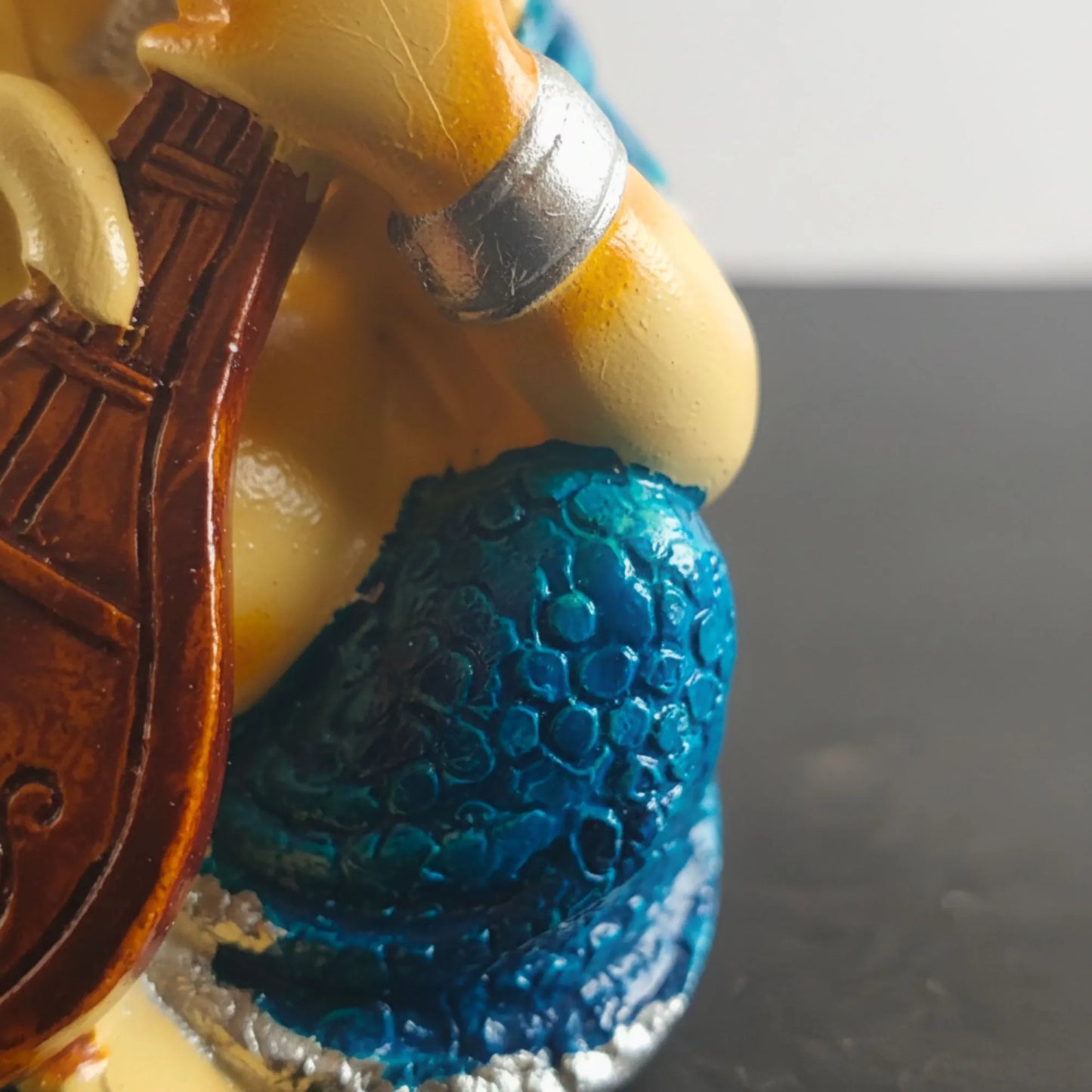 Musical Ganesha Idol Figurine Set | Golden Yellow with Turquoise and Pink, Playing Instruments, 12x8 cm, 2 Pieces