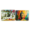 Saadhya Mart Spiritual Nature Series – 3D Textured Meditating Buddha & Waterfall Landscape with Luxury Golden Frame.