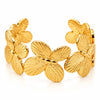 Saadhya Artis Gold-Tone Floral Butterfly Cuff Bracelet for Women – 6 cm Diameter