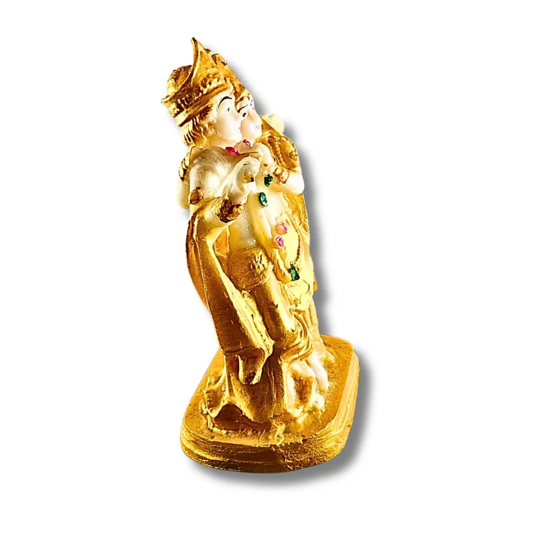 Golden Radha Krishan Vihar Idol – Polyresin Decorative Murti | Saadhya Decors
