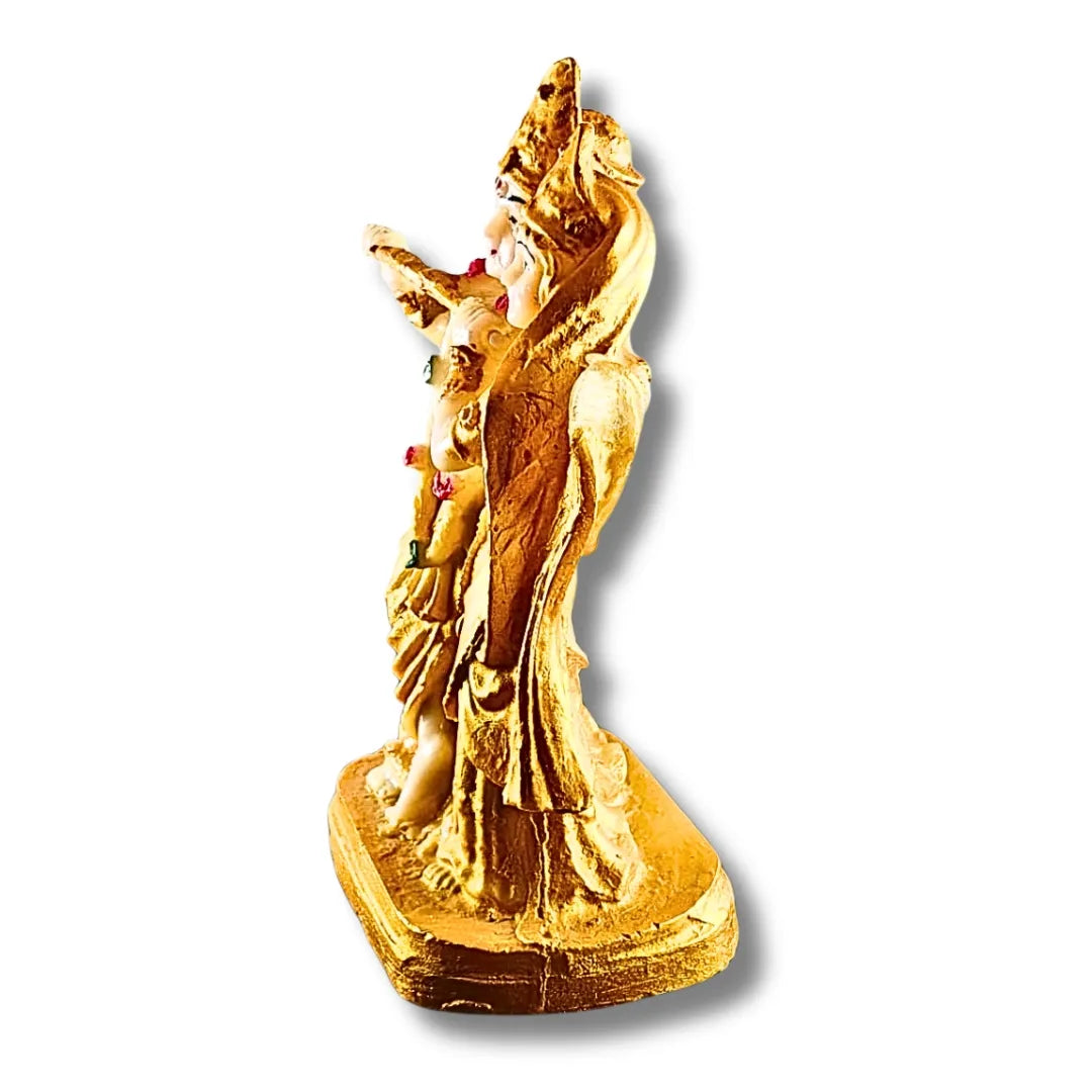 Golden Radha Krishan Vihar Idol – Polyresin Decorative Murti | Saadhya Decors